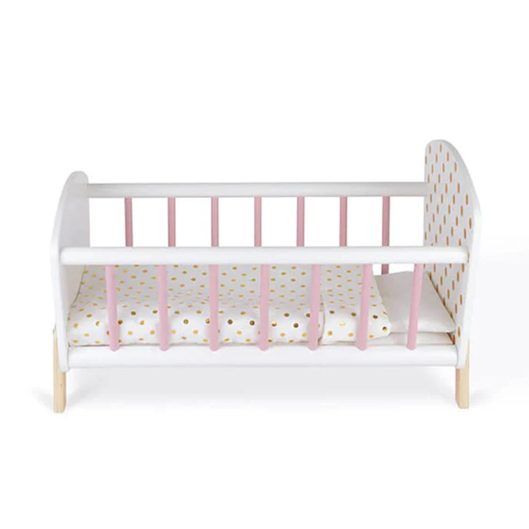 Kids Furniture Toy Mini Wooden Bed Crib for Doll