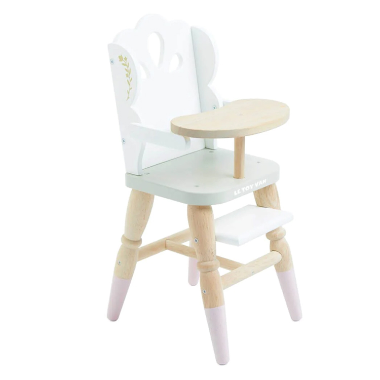 Simulation Mini Wooden Feeding Chair for Baby Doll