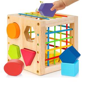 Montessori Geometric Wooden Shape Sorter Toys for Toddlers 1-3 