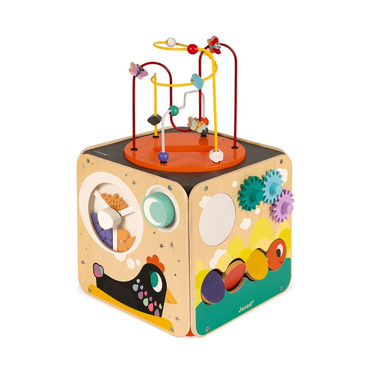 Multi Activity Wooden Busy Cube