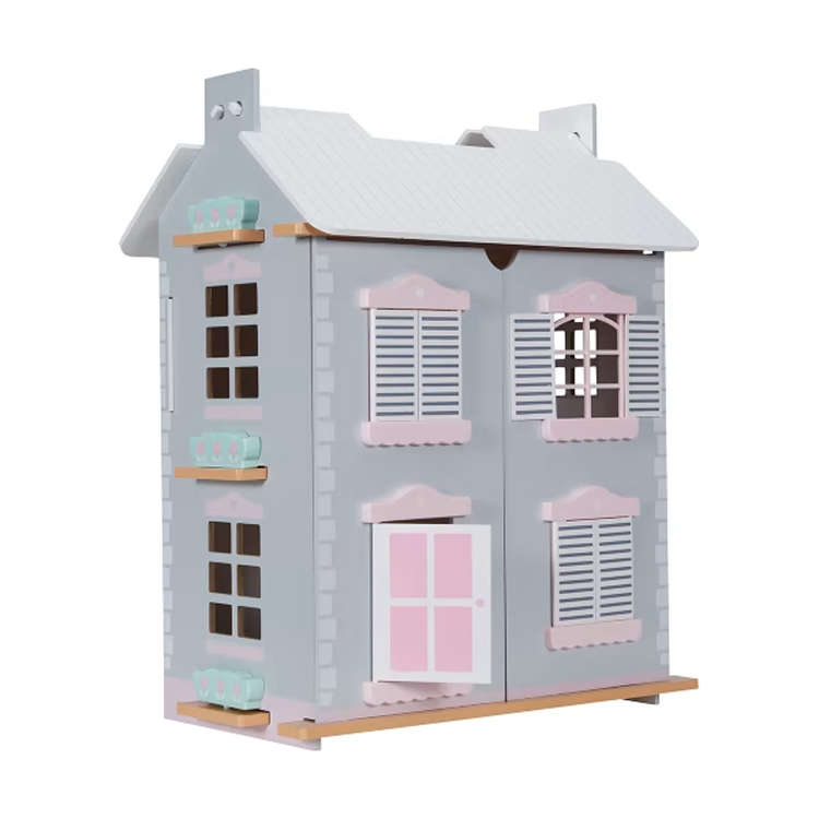 Realistic Wooden Cottage Dollhouse 