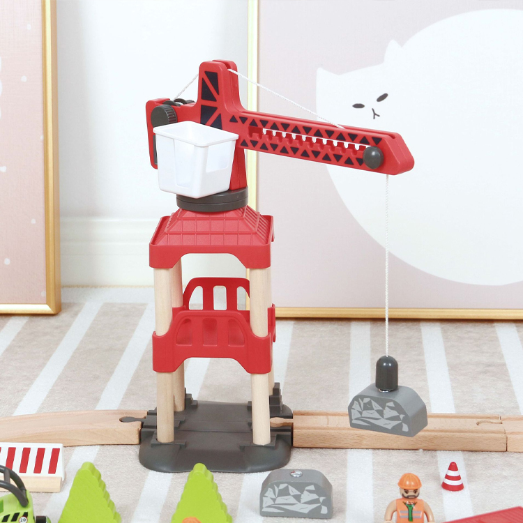 Electric Construction Toy Train Track Set