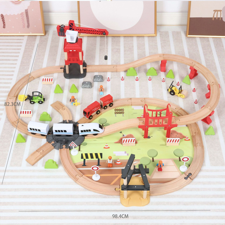 Electric Construction Toy Train Track Set