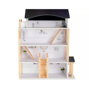 girls wooden miniature doll house toy