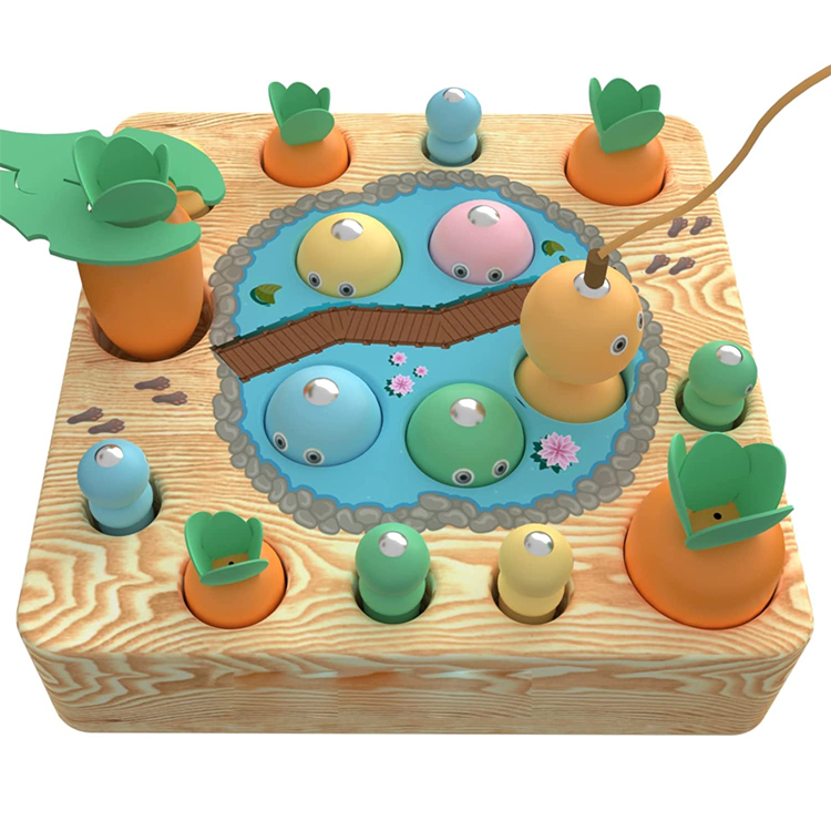 Harvest Carrot Wooden Magnetic Fishing Game